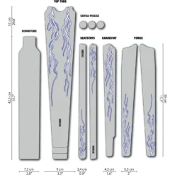 DYEDBRO Lightning Gravel Beschermfolie Voor Het Frame - Blue Matte