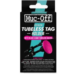 Muc-Off Tubeless Tag Beugel & 44mm Ventielset - Zwart/roze
