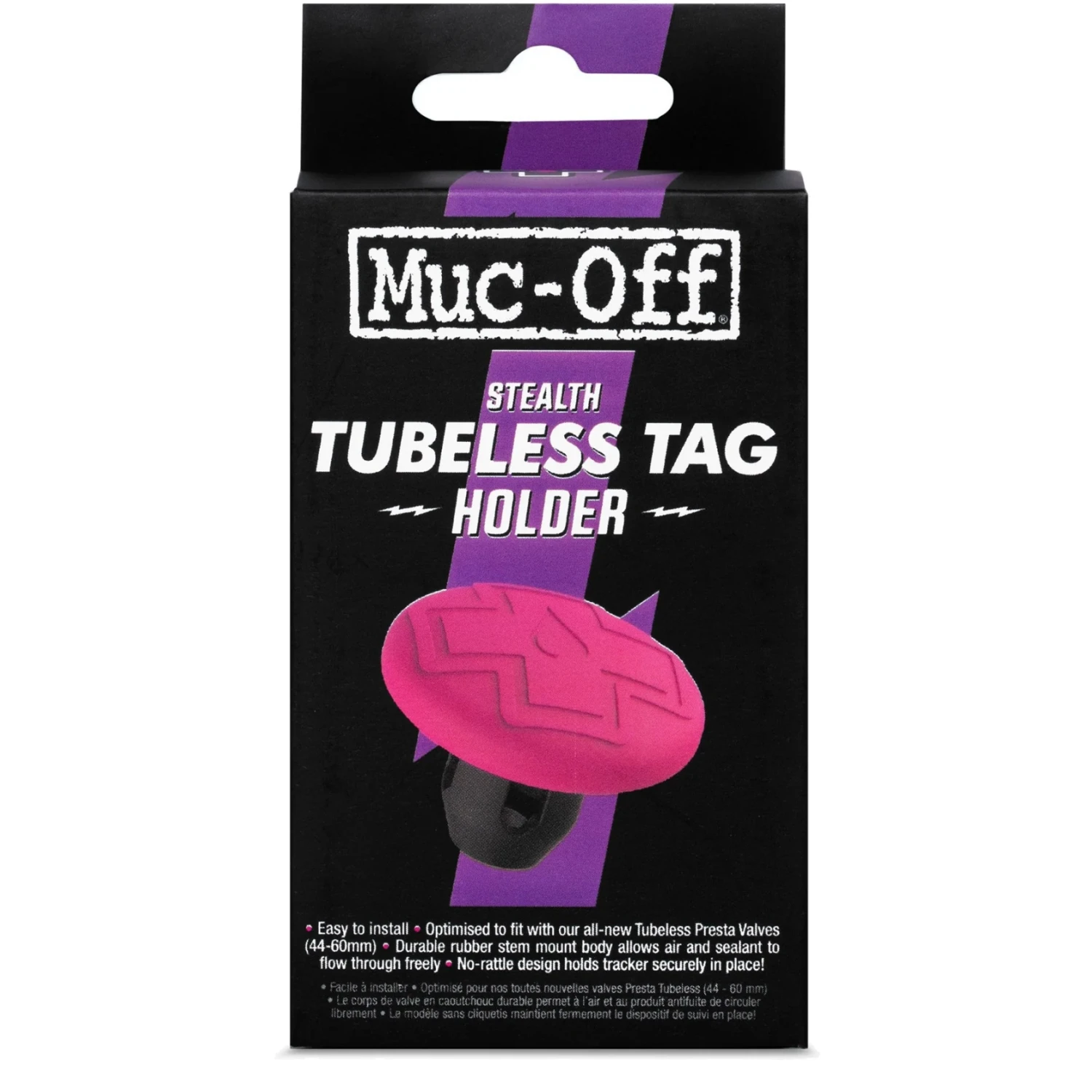 Muc-Off Tubeless Tag Beugel - Zwart/roze 1 Muc-Off Tubeless Tag Beugel - Zwart/roze